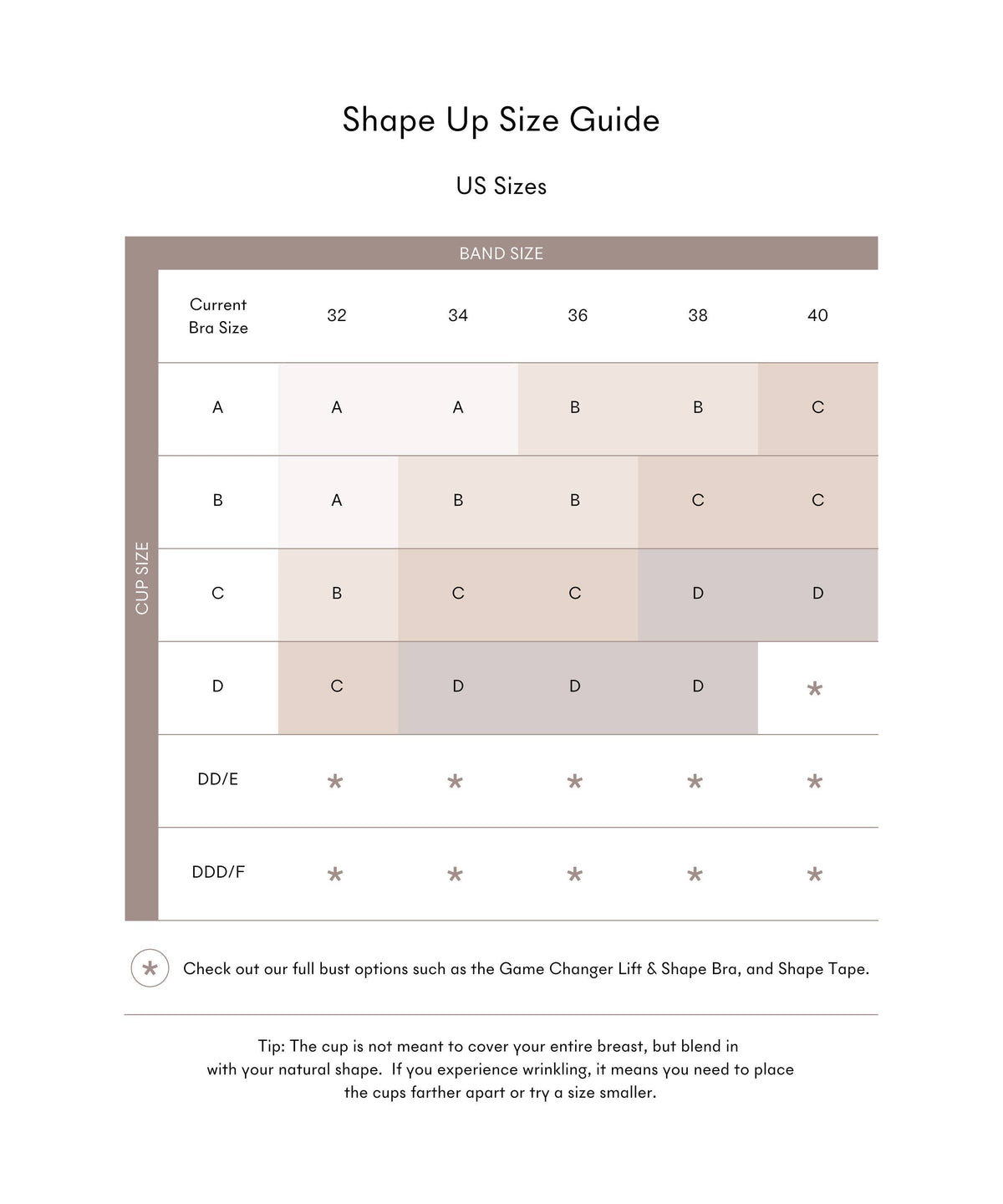 NOOD - Shape Up | Reusable Adhesive Silicone Bra: No 5 Soft Tan / A NOOD