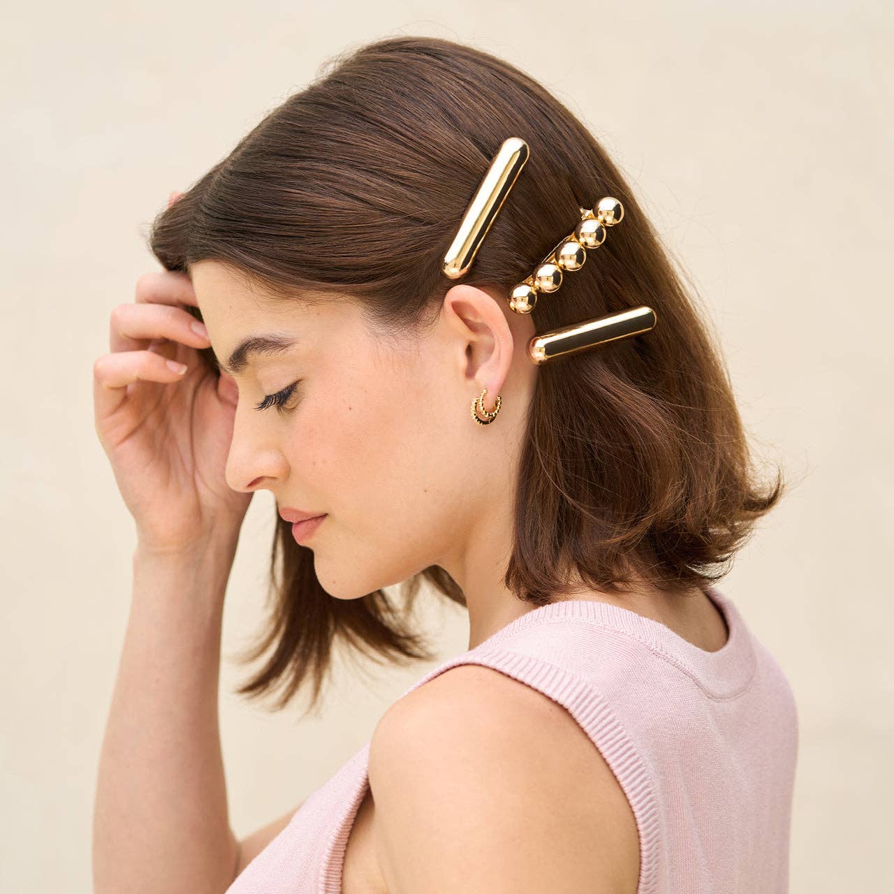 KITSCH - Gold Metal Barrettes KITSCH