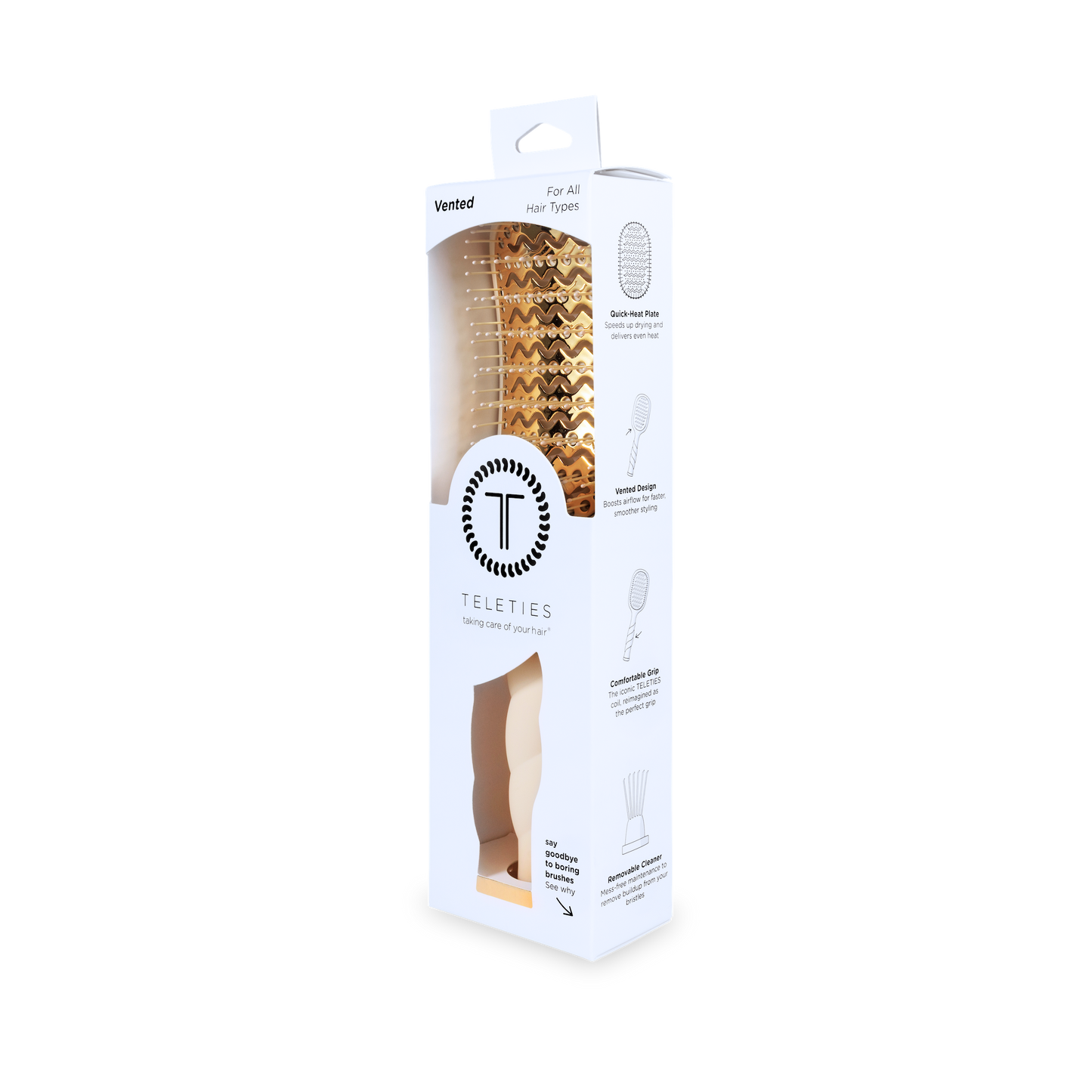 TELETIES - Vented Hair Brush | Tan TELETIES