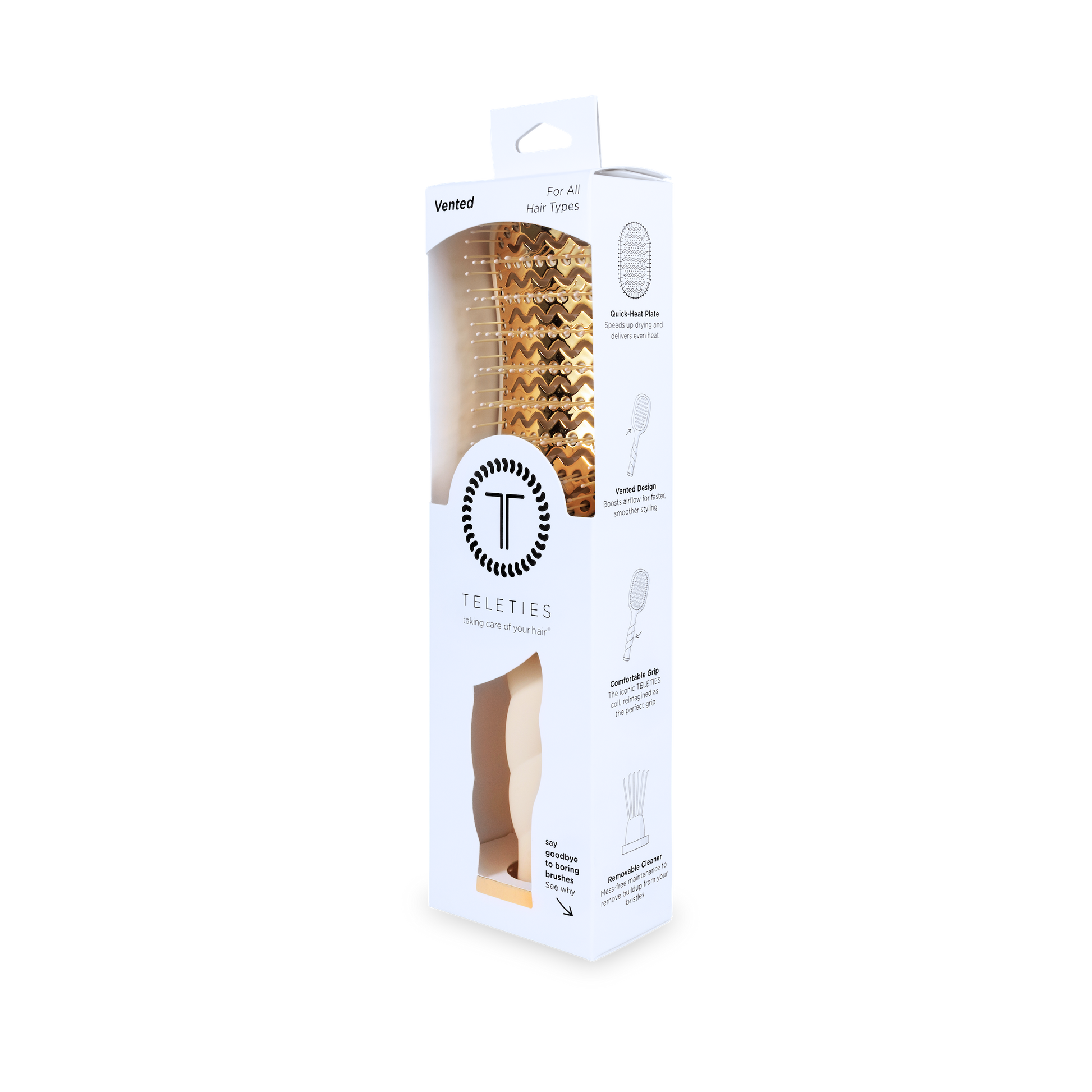 TELETIES - Vented Hair Brush | Tan TELETIES