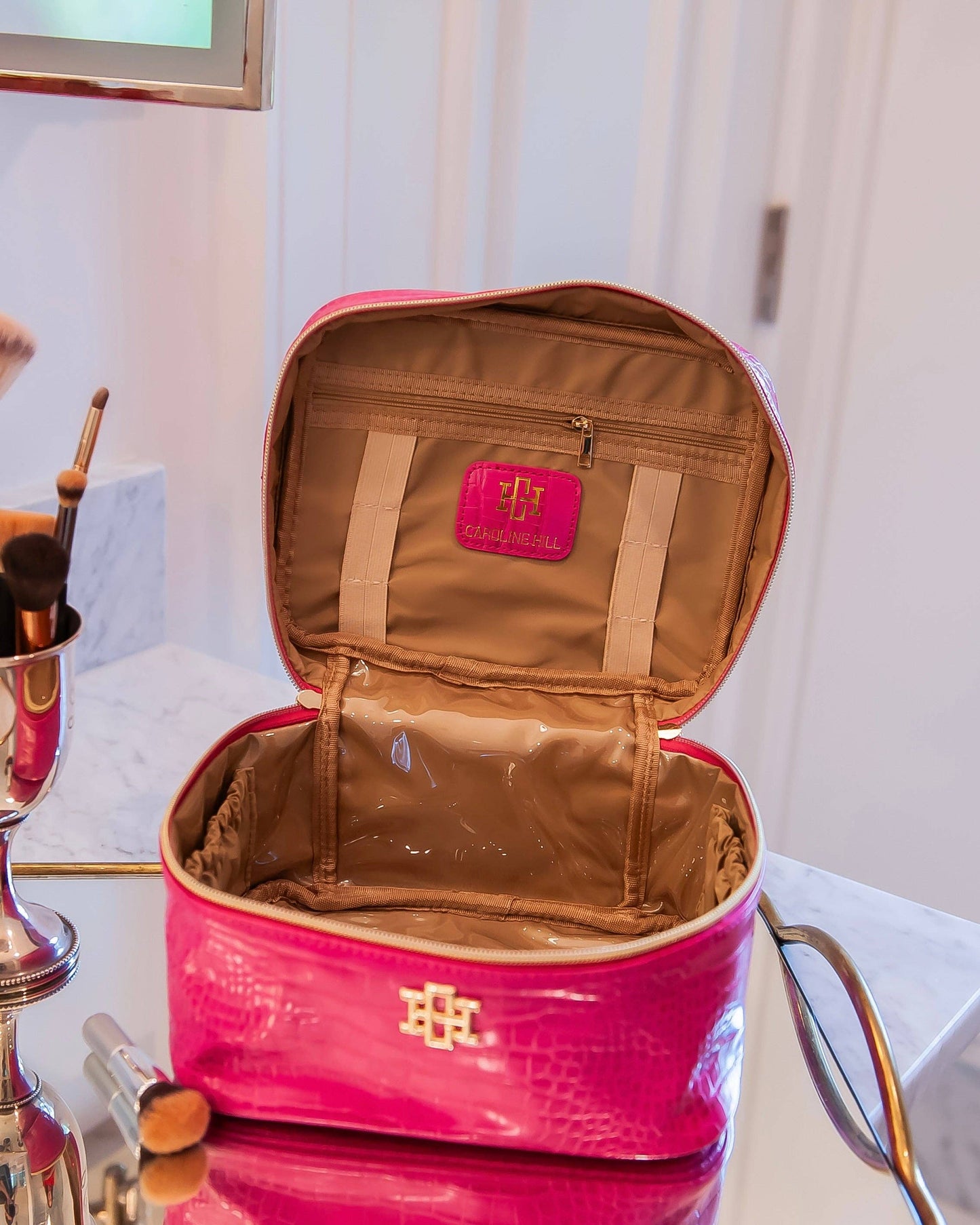 Caroline Hill - Hampton Train Case Hot Pink EC: Default Caroline Hill