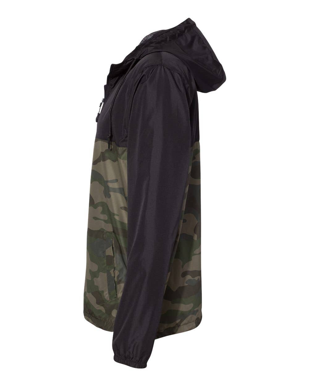 American Flyway Waterfowl - AF Waterfowl Camo and Black Lightweight Full Zip Pullover Windbreaker Jacket - Water Resistant: X-Large American Flyway Waterfowl