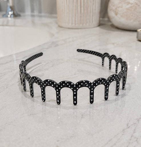 The Front Porch Label - Black Polka Dot Zig-Zag Headband The Front Porch Label