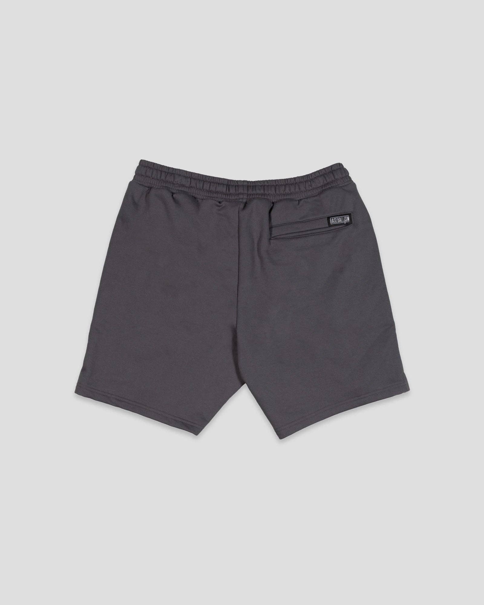 Baseballism - Play Hard Comfort Sweat Shorts (Charcoal) - Youth: Youth Medium Baseballism