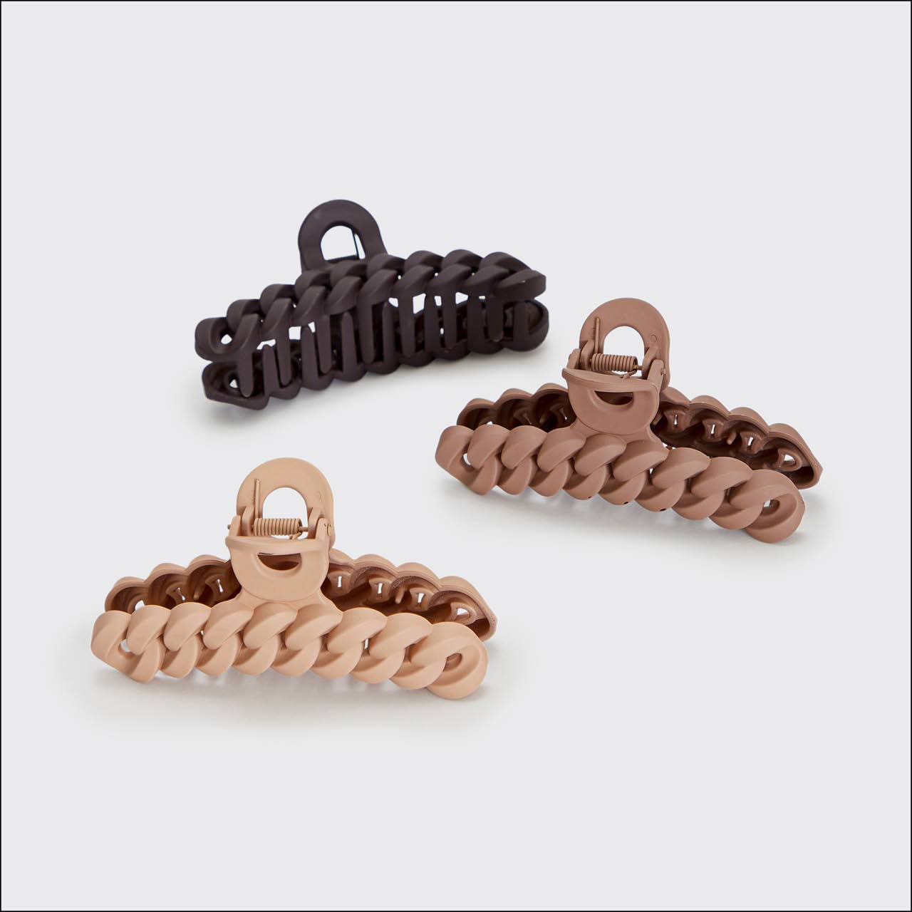 KITSCH - Eco-friendly Chain Claw Clip 3pc Set - Neutral KITSCH