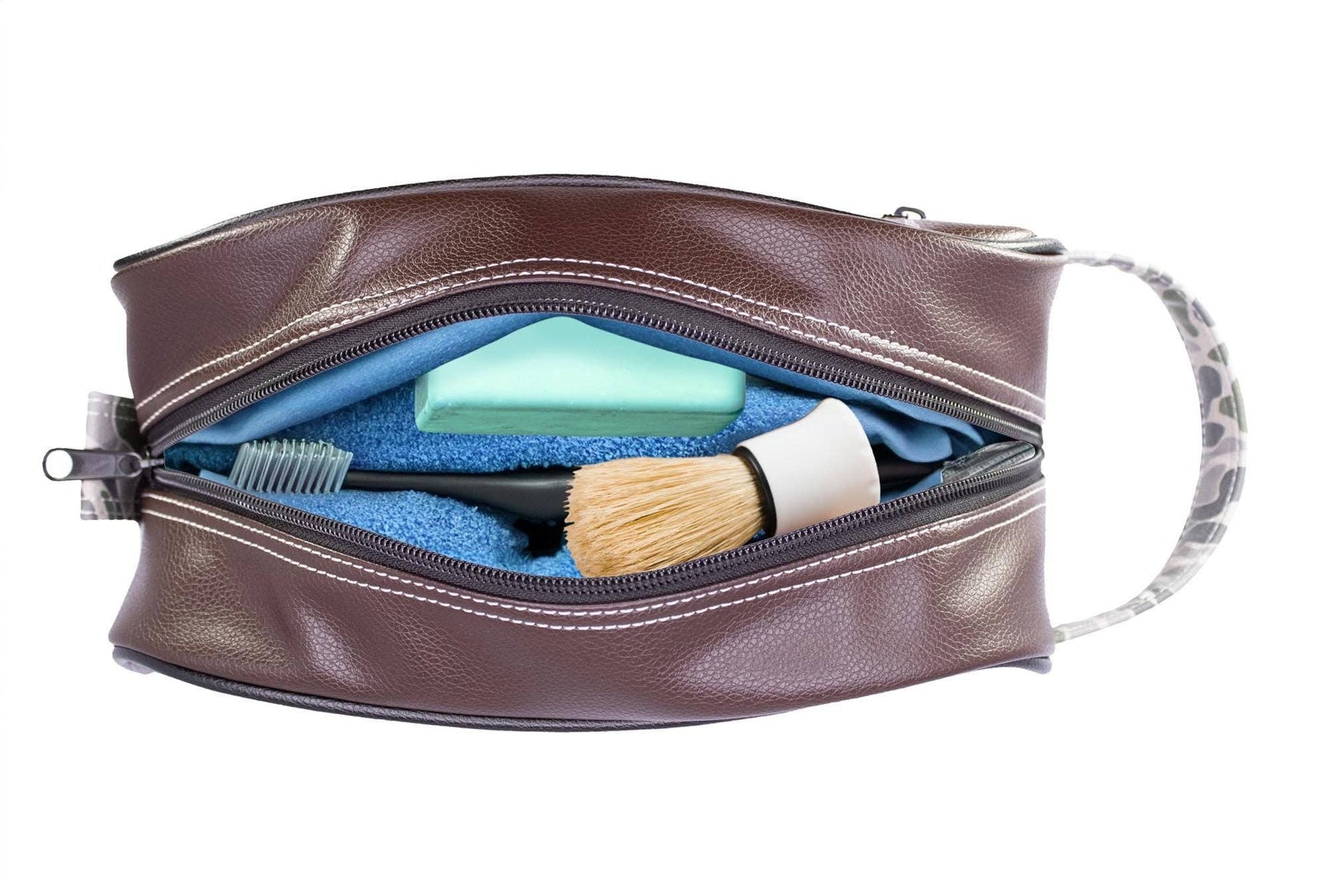 Zep-Pro - Shot Shell Brown Pebble Old School Camo Men's Toiletry Dopp Bag.: Brown/Tan Zep-Pro