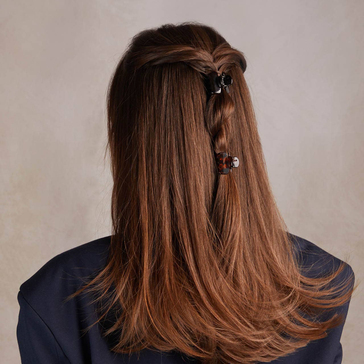 KITSCH -  Recycled Plastic Mini Puffy Claw Clips 6pc Set- Black/Tort KITSCH