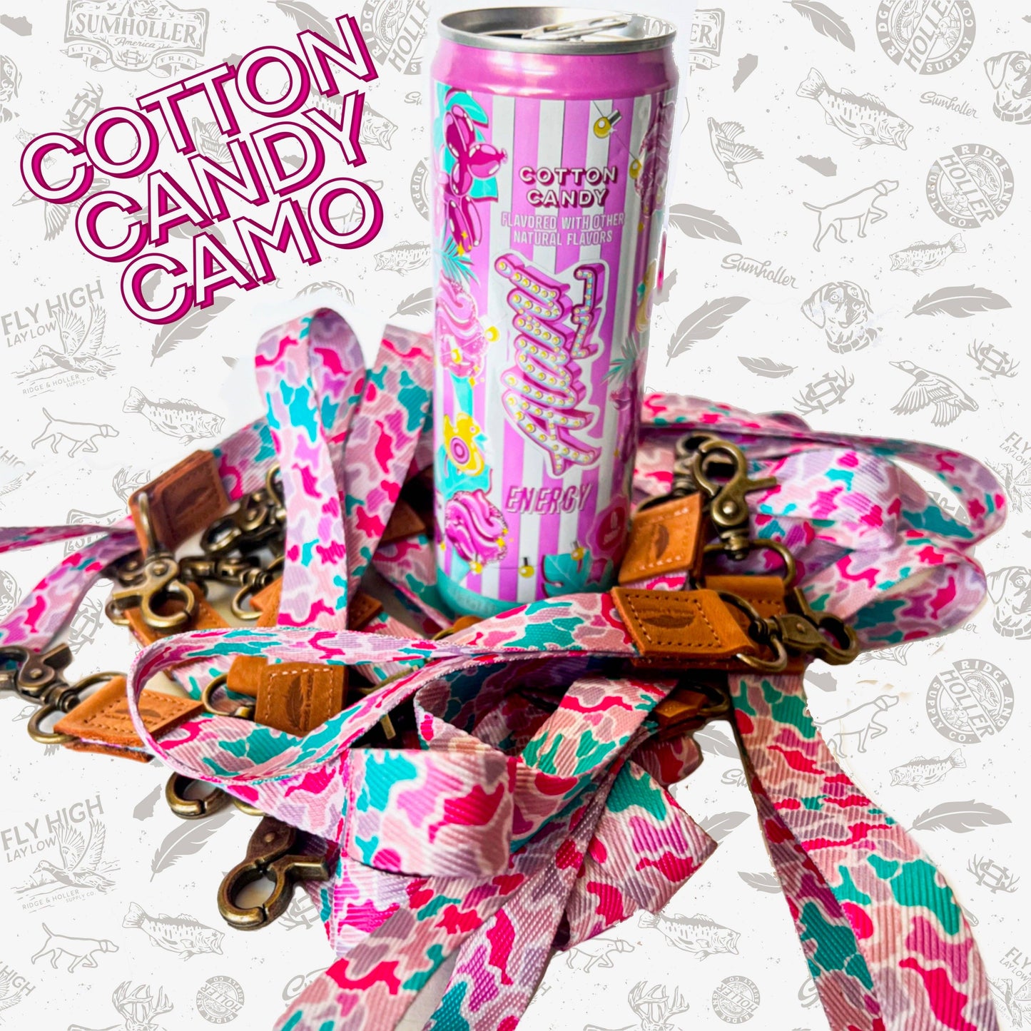 Ridge&Holler - Fly High Lay Low COTTON CANDY Camo Wrist Lanyard Ridge&Holler