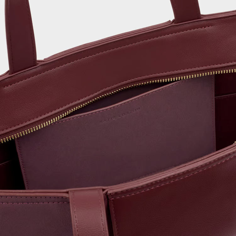Katie Loxton Taya Woven Suedette Cherry Tote Back TAYA WOVEN