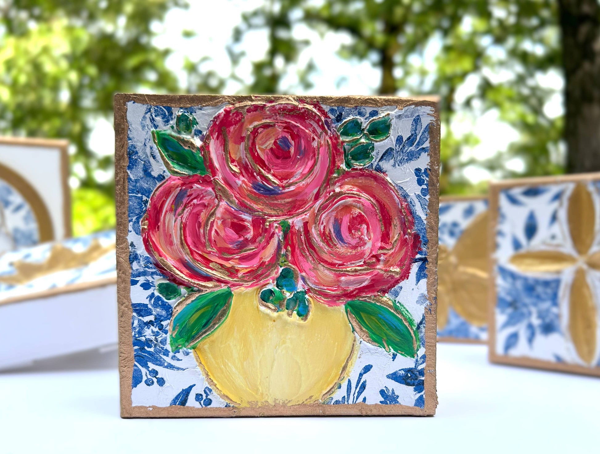 Coddiwomple - Chinoiserie Floral block |  botanicals blue white bridal tea Coddiwomple