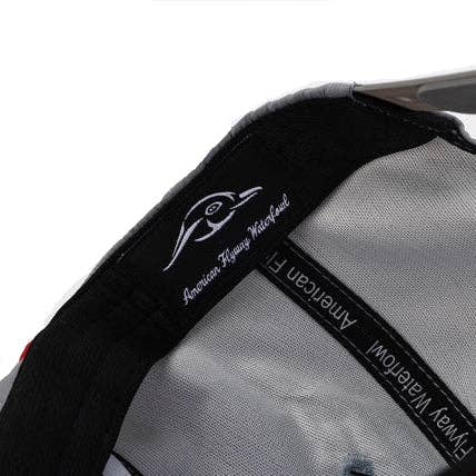 American Flyway Waterfowl - Throwback Vintage Rope Hat Grey with Patch and Red Rope American Flyway Waterfowl