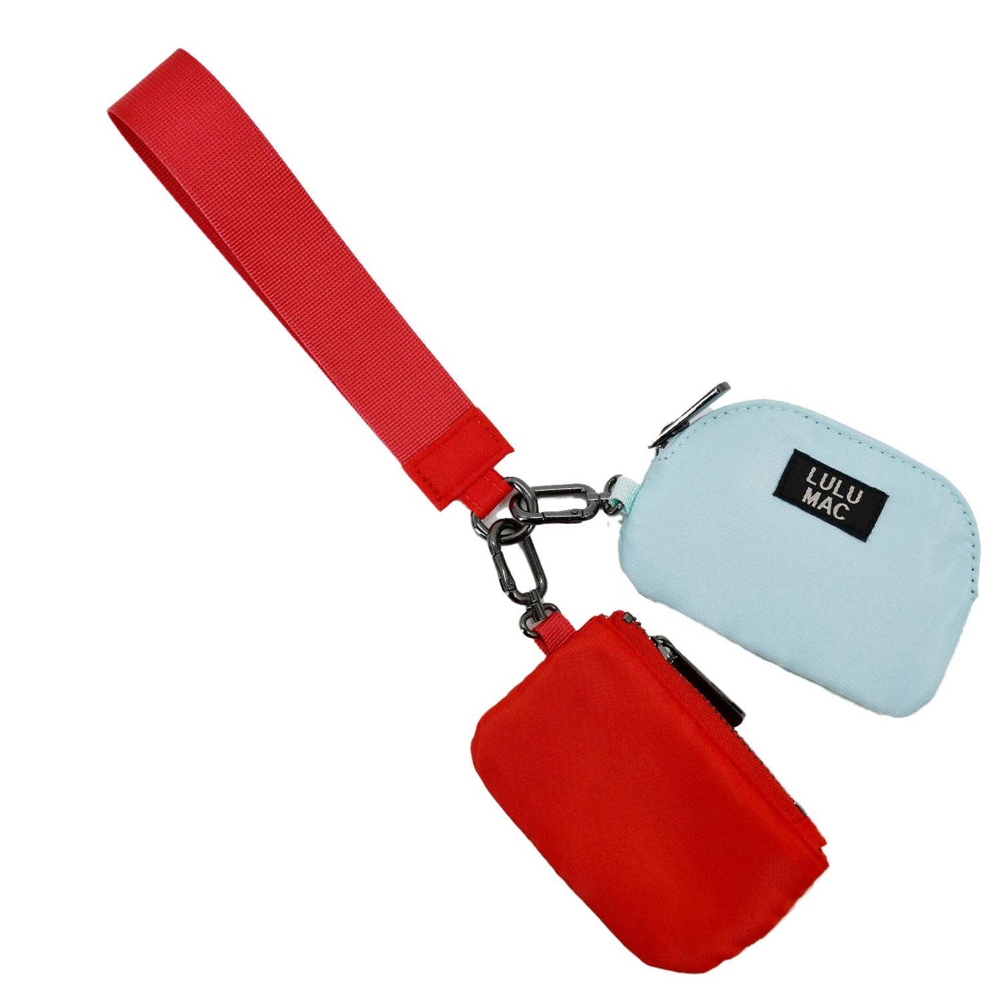 Girlie Girl Originals - DP-8162 Red/Light Blue Lulu Mac Double Pouch Wristlets Girlie Girl Originals