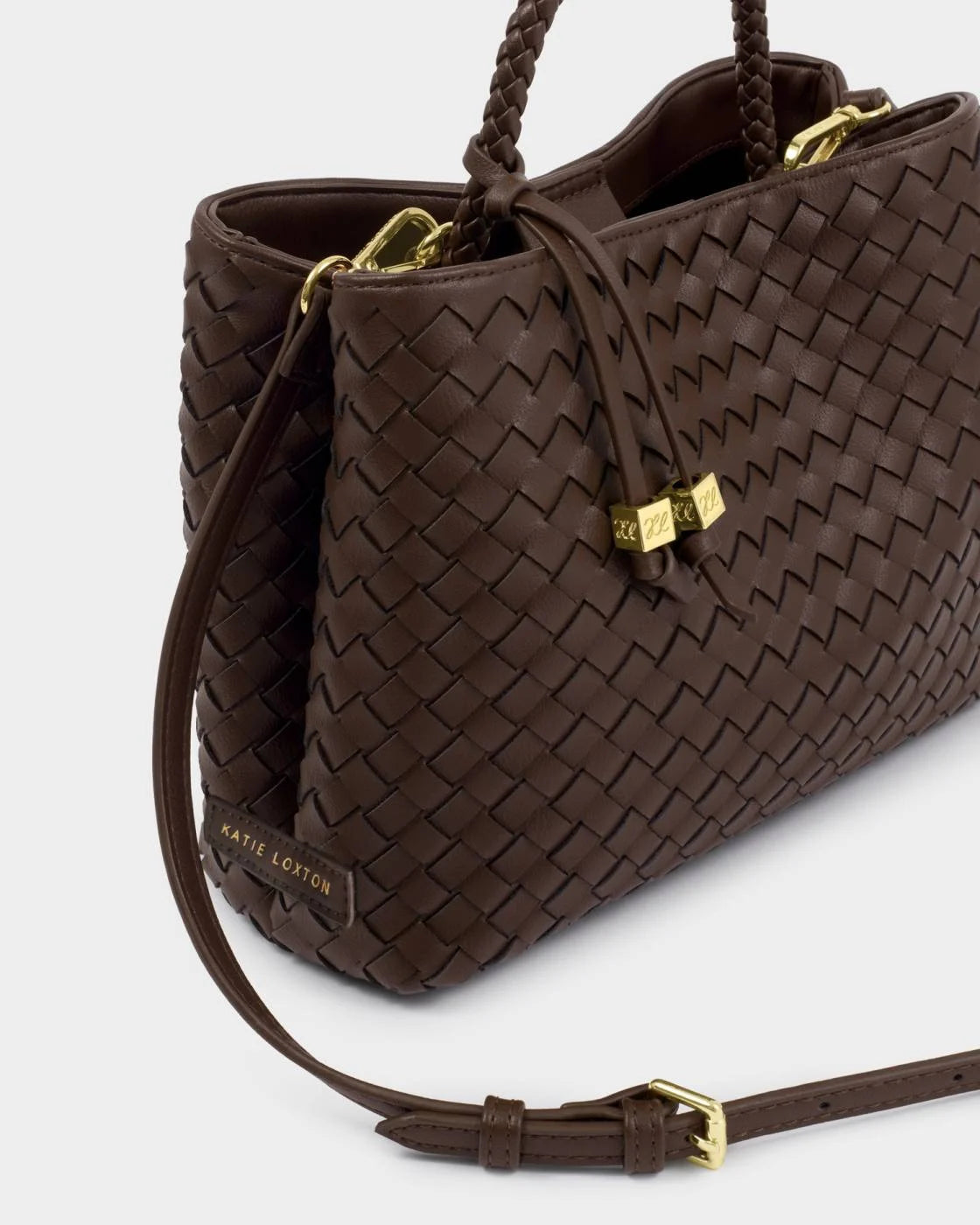 Katie Loxton Chocolate Nova Hand Woven Top Handle Bag KATIE LOXTON