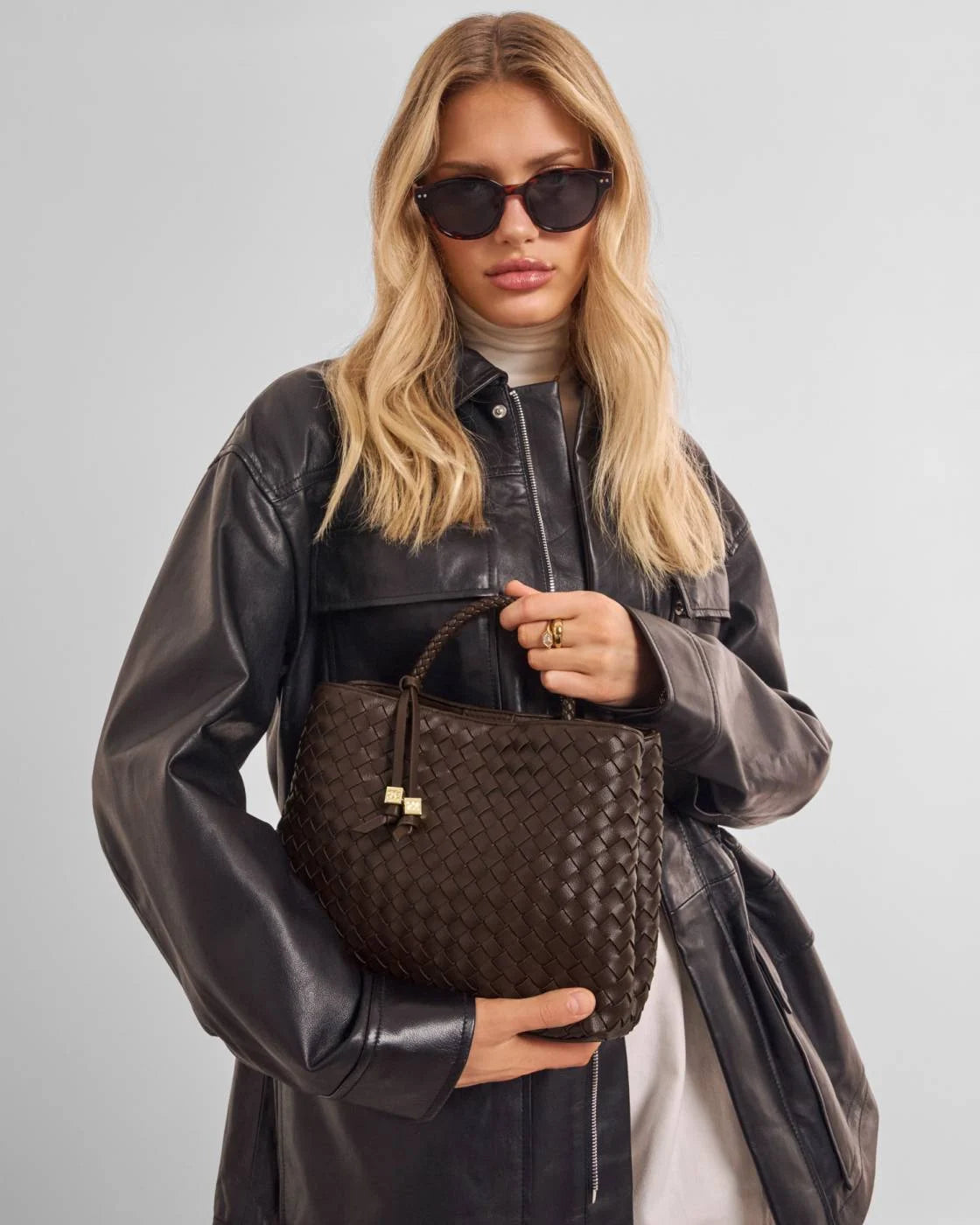 Katie Loxton Chocolate Nova Hand Woven Top Handle Bag KATIE LOXTON