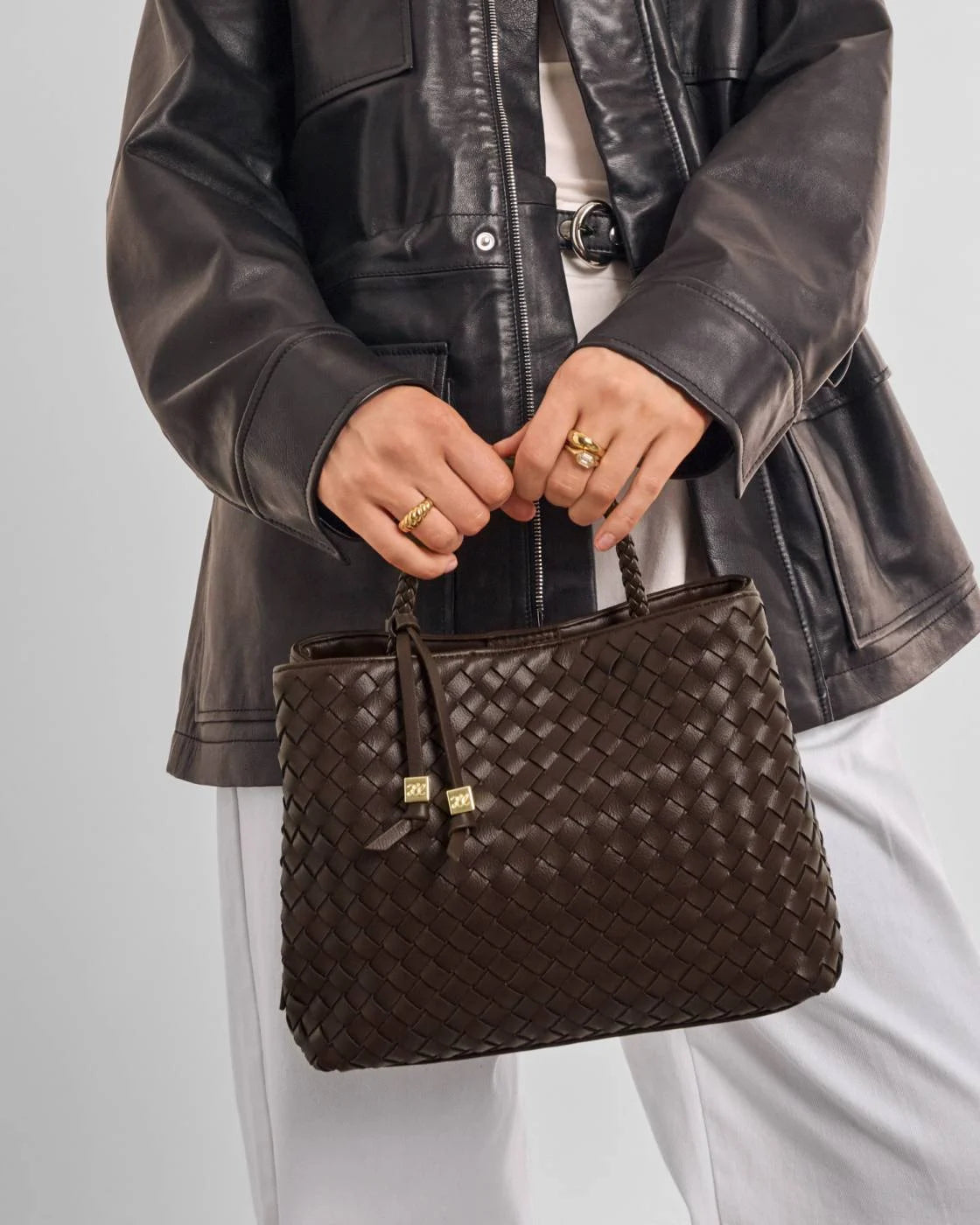 Katie Loxton Chocolate Nova Hand Woven Top Handle Bag KATIE LOXTON