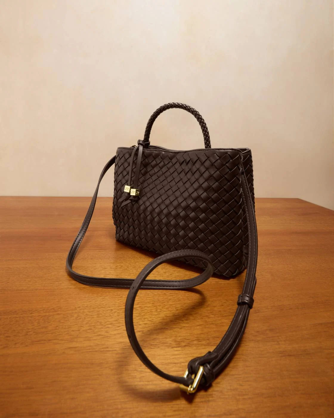 Katie Loxton Chocolate Nova Hand Woven Top Handle Bag KATIE LOXTON