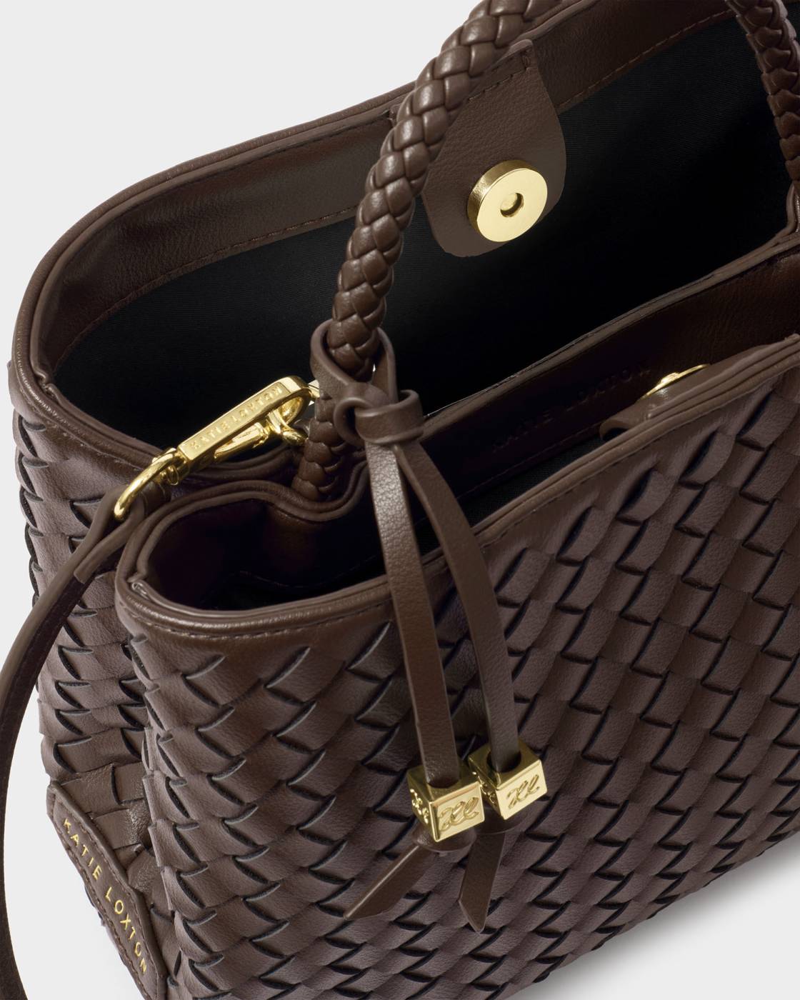 Katie Loxton Chocolate Nova Hand Woven Top Handle Bag KATIE LOXTON