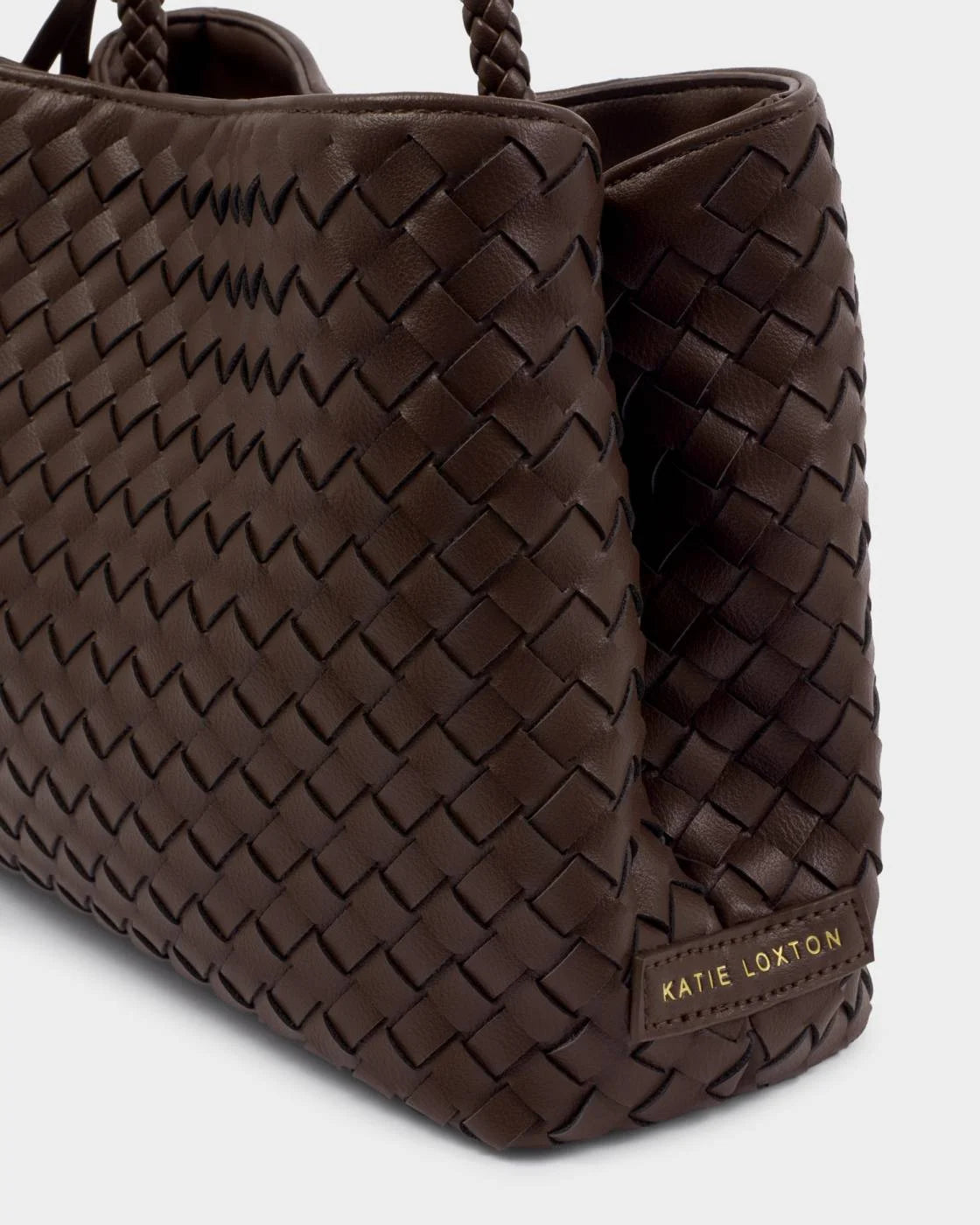 Katie Loxton Chocolate Nova Hand Woven Top Handle Bag KATIE LOXTON