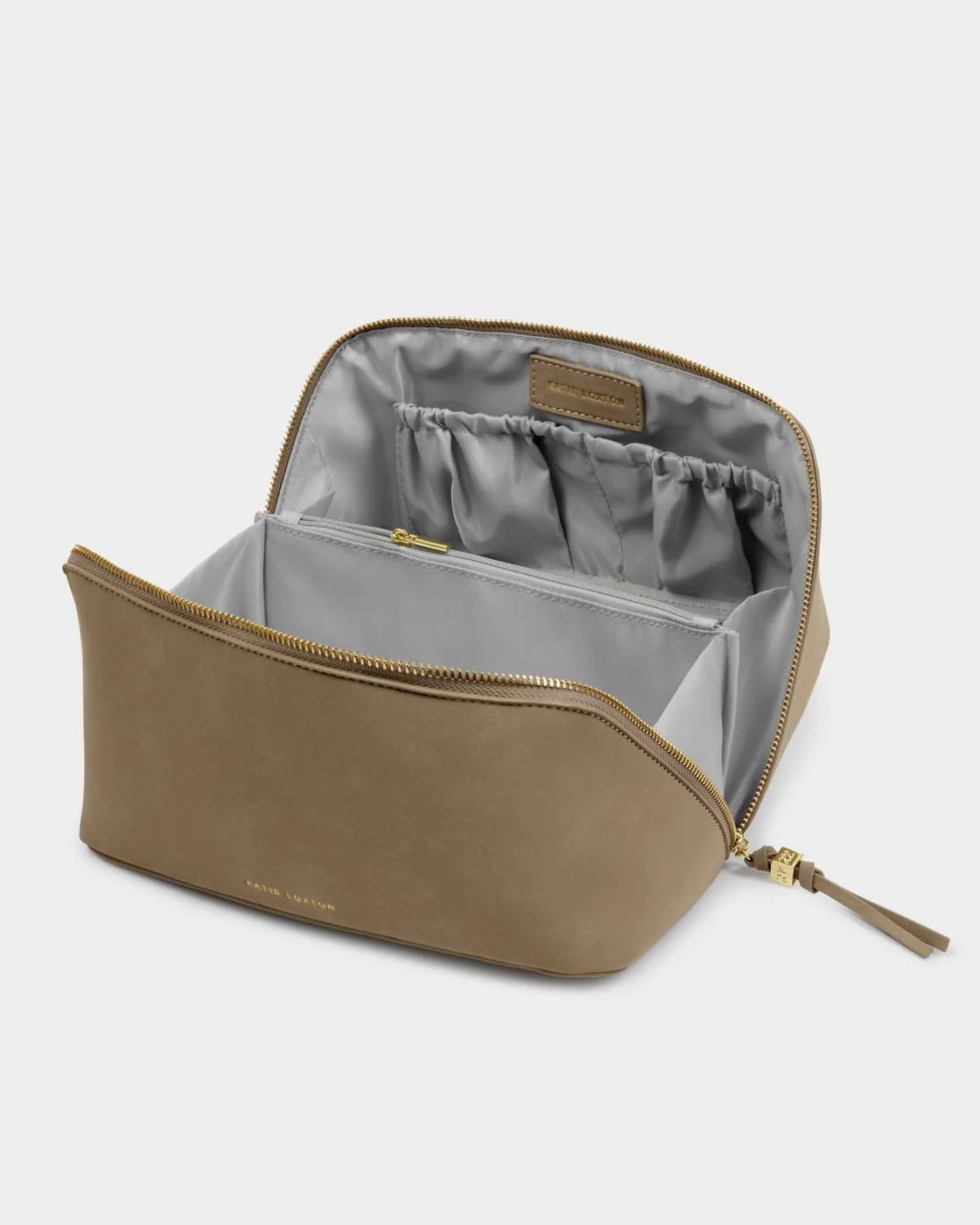 Katie Loxton Taupe Soho Suedette Large Makeup & Wash Bag KATIE LOXTON