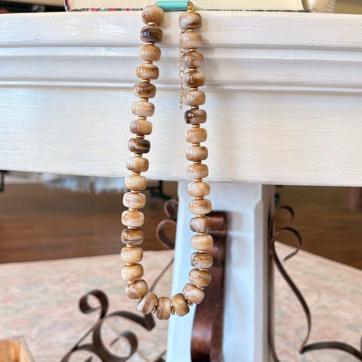 Taylor Shaye Jasmine Tan Beaded Necklace Taylor Shaye Designs