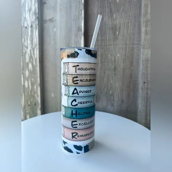 20oz Skinny Teacher Tumbler,Teacher Gift Dm Crafting