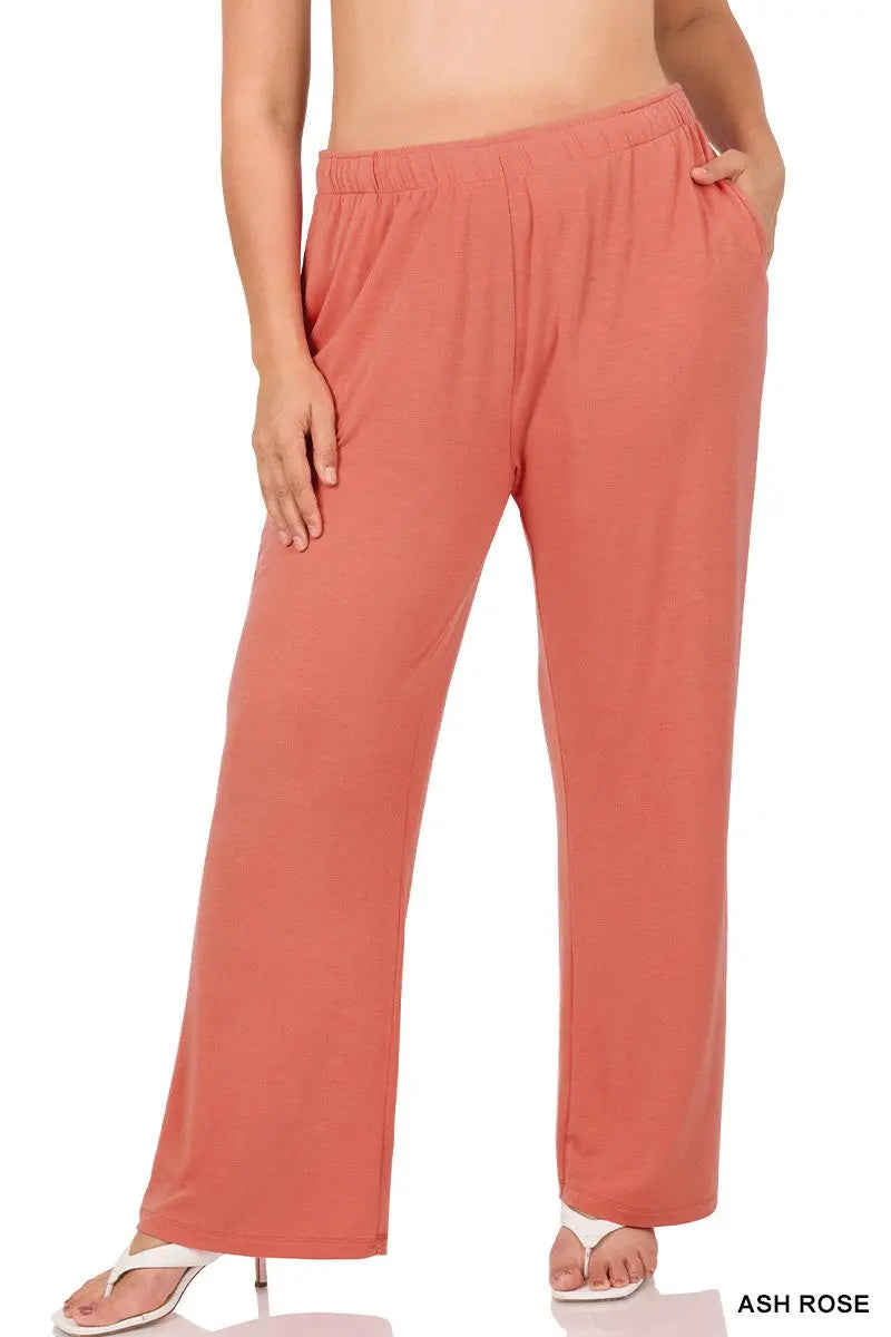 PLUS DRAWSTRING LOUNGE PANTS zenana