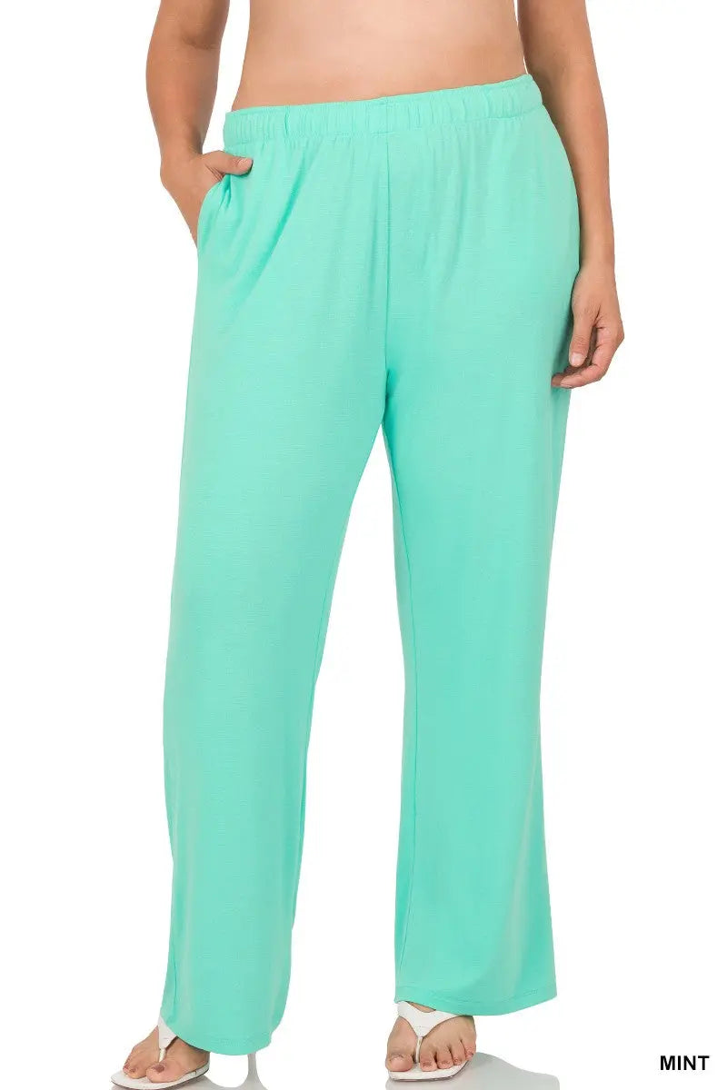 PLUS DRAWSTRING LOUNGE PANTS zenana