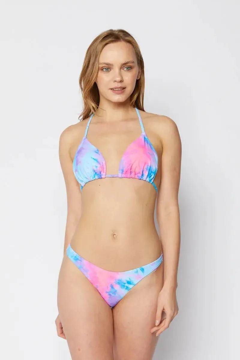 Cotton Candy Triangle Bikini Set, 3 Piece (top, bottoms, skirt)