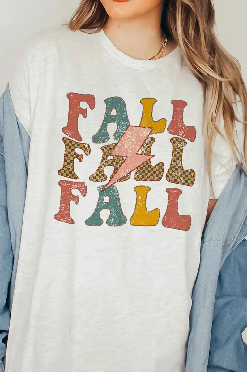 Plaid Fall Lightning Graphic Tee