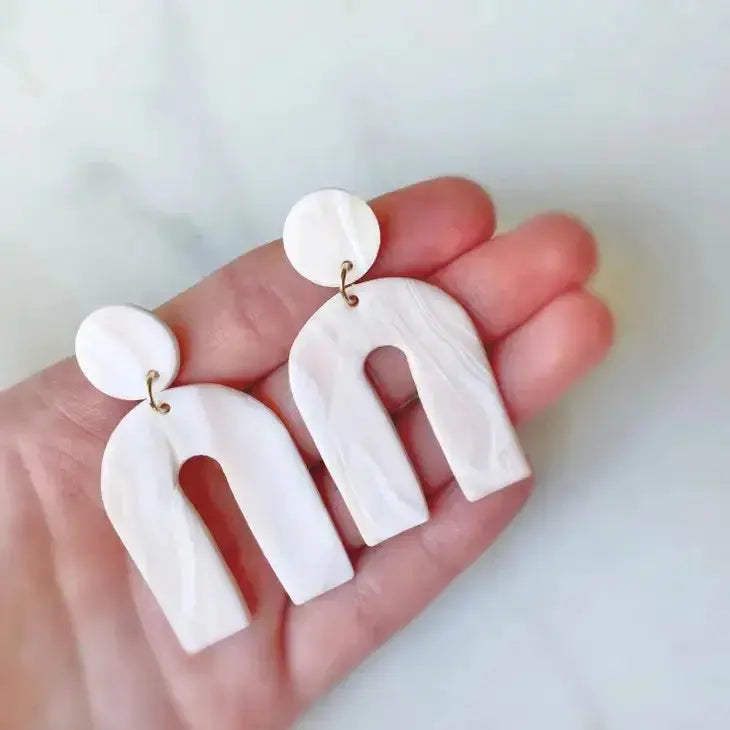 The Aria Arch Swirl Clay Earrings