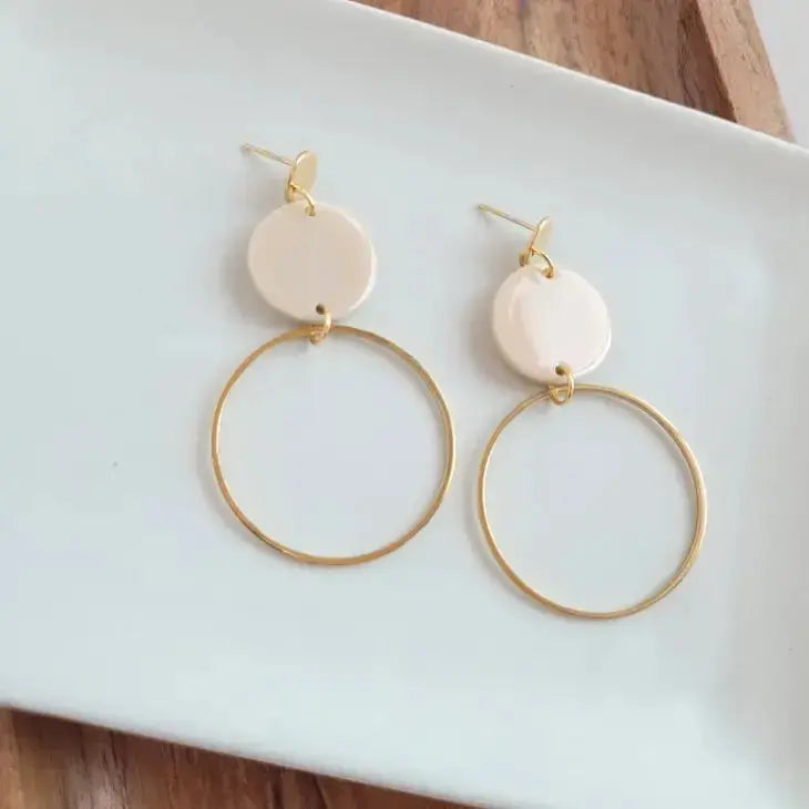 Spiffy & Splendid 18k Gold Plated Lightweight Acrylic Hoop Earrings