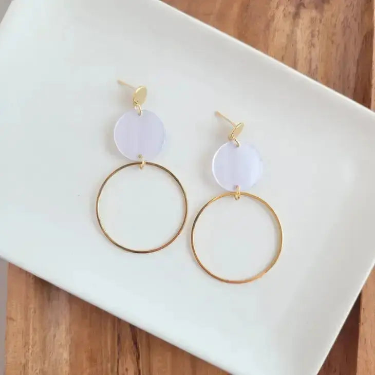 Spiffy & Splendid 18k Gold Plated Lightweight Acrylic Hoop Earrings