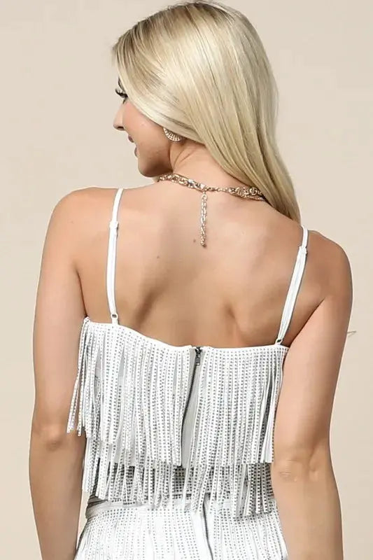 Sequin Fringe Cowboy Crop Top