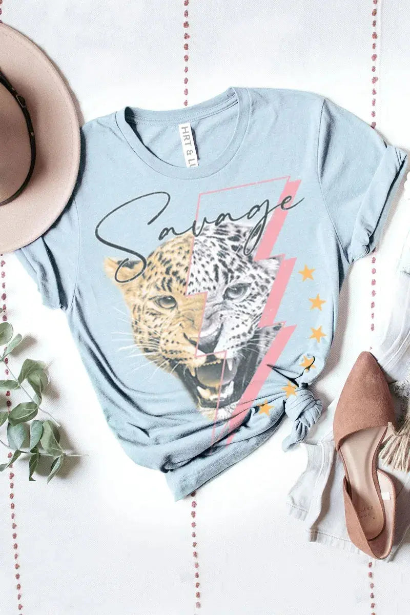 Savage Leopard Voltage Short Sleeve Graphic Tee