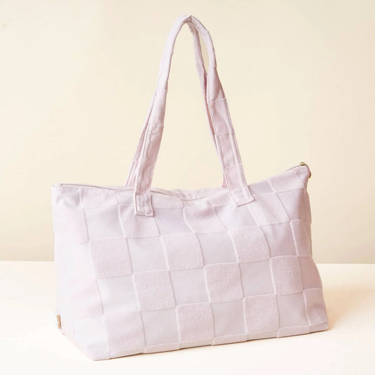 The Darling Effect - Terry Tote-Purple Check The Darling Effect