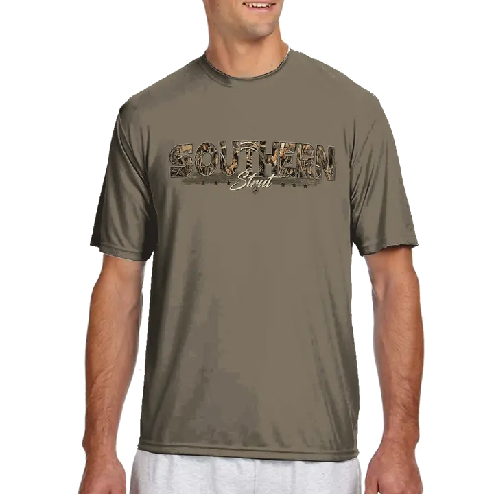 Southern Strut Camo Moisture Wicking Performance Short Sleeve Tee