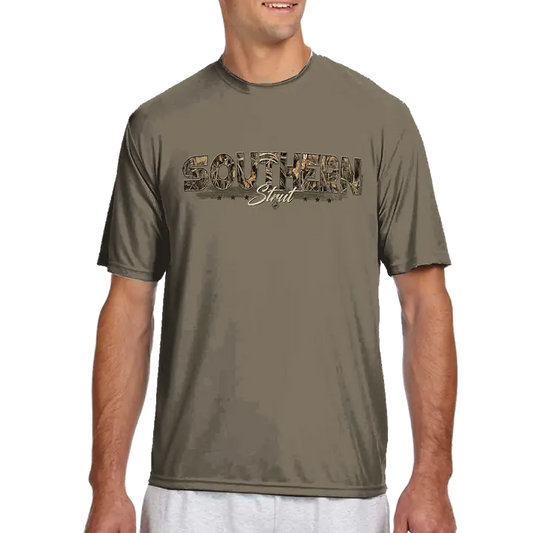 Southern Strut Camo Moisture Wicking Performance Short Sleeve Tee